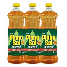 Kit com 3 Desinfetante Pinho Sol Original 1l Cada