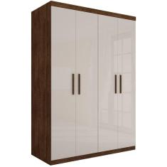 Roupeiro Casal Flórida Quatro Portas Malbec Off White