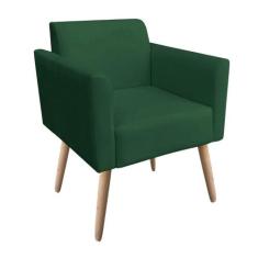 Poltrona Marisa Suede Verde Pés Palito Natural Drossi - D'ROSSI