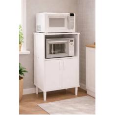 Armário para Micro-ondas Politorno Móveis 1 Nicho 2 Portas de Bater MDP - 58cm de Largura