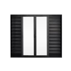 Janela de Alumínio Veneziana 100x120cm 6 Folhas Hale Esquadrias Preto