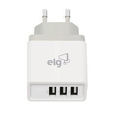 Tomada carregadora 3 usb WC3S branco ELG