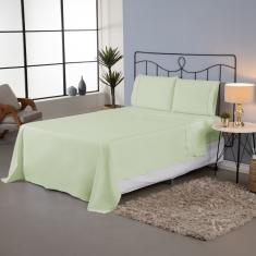 Jogo de Lençol Queen 4 Pçs Percal 140 Fios Liso Ponto Palito