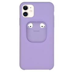 Capa para iPhone 11 Silicone 2 em 1 Suporte para AirPods  - Baú do Vik