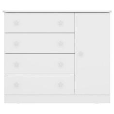Cômoda Infantil Doce Sonho 2561 Branco Brilho  Qmovi