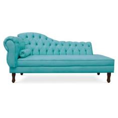 Divã Recamier Namoradeira Larissa 185cm com Capitonê - Direita Suede -