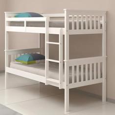 Beliche Solteiro Madeira Cama Dupla Em Altura Woodstore, Branco