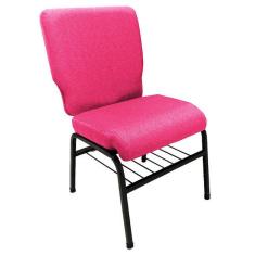 01 Cadeira para Igrejas c/ Porta Biblía e Porta Cálice Rosa