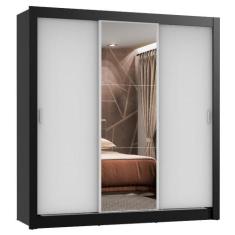 Guarda Roupa 3 Portas de Correr com Espelho 4 Gavetas Madesa