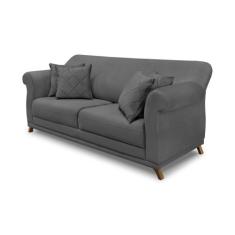 Sofá 2 Lugares Pé de Madeira Julieta 180 cm Suede S04 - D'Rossi - DRos