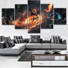 Quadro Decorativos Jogo-Warcraft com 5 peças 130x65