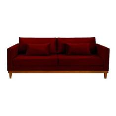 Sofá Chesterfield London Suede Bordô - Novo Encanto
