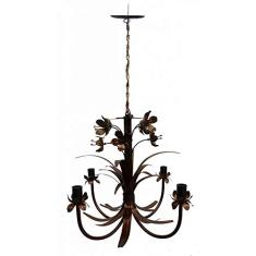 Lustre para Decoração Sala de Jantar Artesanal com Lirios Coloridos