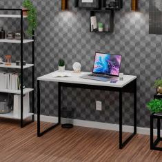 Escrivaninha Mesa Para Escritório Diretor Estilo Industrial 100cm Branco