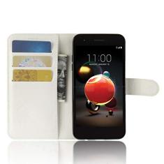 Capa para LG LV3 2018, capa carteira flip de couro PU premium com compartimento para cartão, suporte e fecho magnético [capa interior à prova de choque de TPU] Compatível com LG LV3 2018