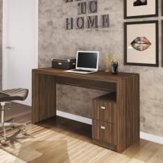 Mesa Escritório 2 Gavetas Tecno Mobili Nogal