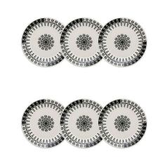 Conjunto 6 Pratos Sobremesa 19Cm Donna Folk Biona