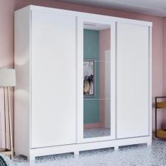 Guarda-Roupa Casal 100% MDF Kappesberg c/Pés e 3 Espelhos 3 Portas de 