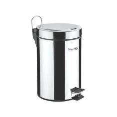 Lixeira Tramontina Brasil com Pedal 3L Redonda Inox, Inox