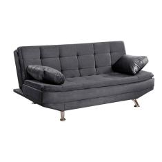 Sofá Cama Valencia 3 Lugares Reclinável Veludo Cinza Speciale Home