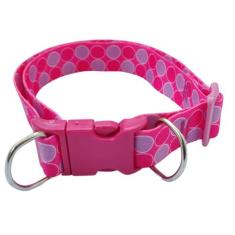 Coleira Para Cachorro Ajustável Bolinhas Rosa - Única Mix, G