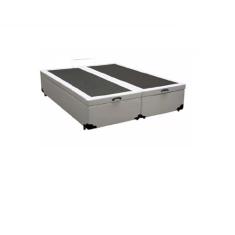 Cama Box Baú Queen Bipartido Sintético Branco Com Pistão A Gás