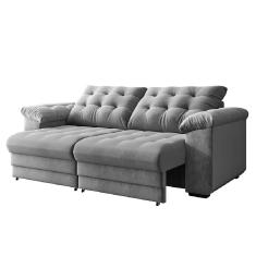 Sofá Retrátil e Reclinável Bipartido 3 Lugares 2,30m Suede Veludo Coliseu Selmer