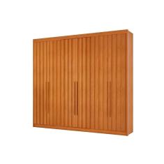 Guarda Roupa Casal Grécia 6 Portas de Bater 8 Gavetas MDF Cacau Conquista Móveis