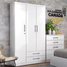Guarda Roupa Solteiro 3 Portas 2 Gavetas Miami - Henn