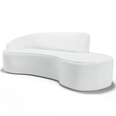 Sofá Living 4 Lugares 300cm Braço Esquerdo Mozart D06 Sintético Branco - Mpozenato