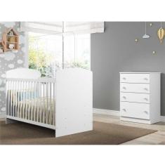 Berço e Cômoda João e Maria Multimoveis Branco