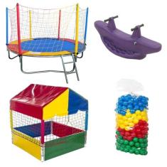 Cama Elástica Pula Pula 2,30m + Piscina de Bolinhas 1,00m + 500 Bolinh