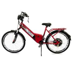 Bicicleta Elétrica Confort 800W 48V 15Ah Vermelho Cereja