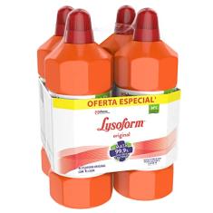 Lysoform Original, Desinfetante Líquido, Limpeza Pesada e Eficiente, 4 unidades de 1l