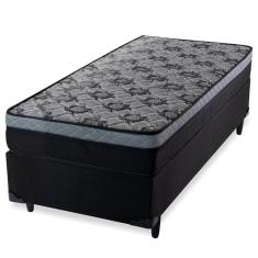 Cama Box Solteiro com Colchão Mola Safira Spec Preto