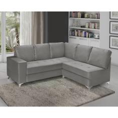 Sofá de Canto 5 Lugares Prata Nabas