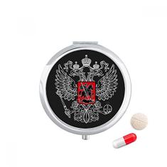 Porta-comprimidos com emblema nacional da Rússia com bolso para remédios