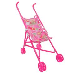 Carrinho Boneca Dobrável Passeio 60Cm Estampado Meninas Rosa