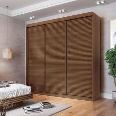 Guarda-roupa Casal 3 Portas de Correr Ripadas Samambaia Cabecasa Madeiramadeira Freijó