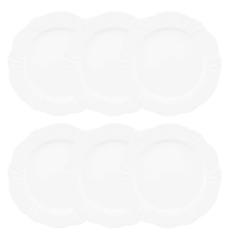 Conjunto de Pratos de Sobremesa 06 Peças Soleil White Oxford