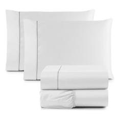 Jogo de cama 180 fios P/ Palito cama Casal 3 pç Algodão - Safira enxov