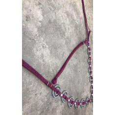 Peitoral Argolado Para Cavalos E Mulas Ferragens De Alumínio Polido - 