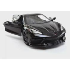 Carrinho Miniatura Chevrolet Corvette 2021 Escala 1/36 Kinsmart (Preto