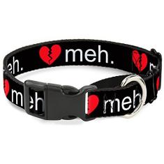 Buckle-Down Coleira para cachorro com estampa de blocos multicoloridos, 2,54 cm de largura, serve para pescoços de 28-43,18 cm - Médio