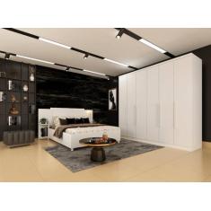 Guarda roupa casal grande 6 portas 2,39m - Veneza-Neve - Tcil Móveis