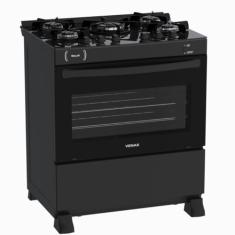 FOGAO A GAS GAUDI VITREO 5 Q PRETO FOSCO GAS GLP