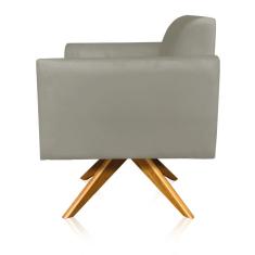 Poltrona Giratória Marisa Suede Marrom Rato