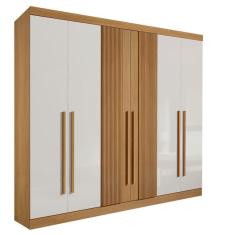 Guarda Roupa Casal 6 Portas 6 Gavetas - Da Vinci Plus Ripado-cinamomo-off White - Móveis D`doro