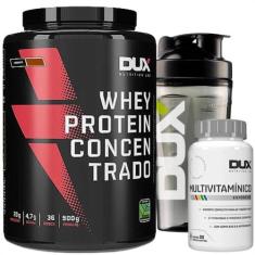 Kit Dux Nutrition: Whey Concentrado 900g + Multivitamínico 90 cáps + C
