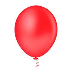 Balão Redondo, N.050, Vermelho, Riberball, Pacote com 50 Unidades
